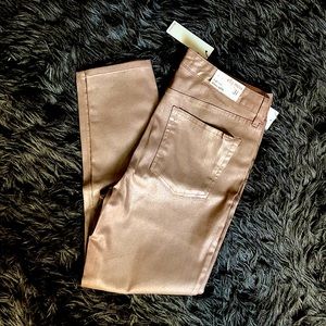 Ella Moss High Rise Skinny Ankle in Rose Gold NWT